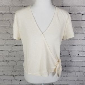 Madewell Texture & Thread wrap cotton blouse NWT